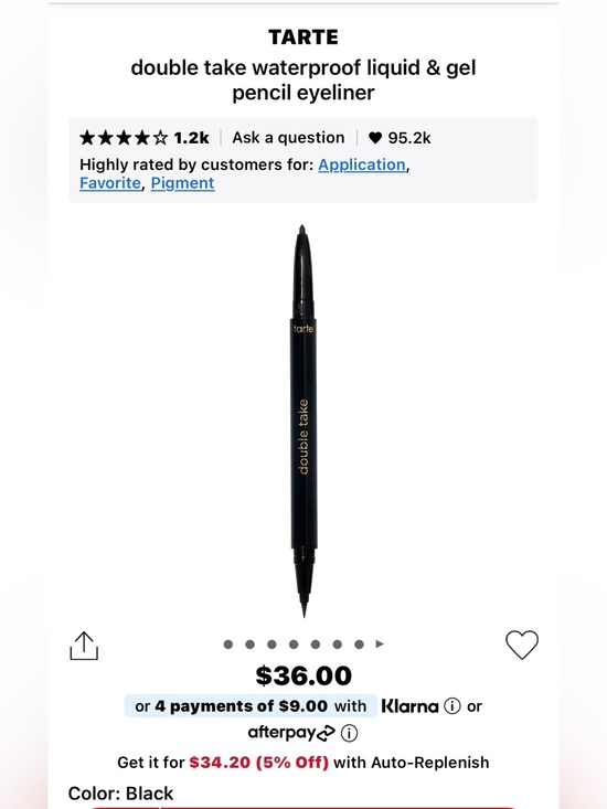 tarte Other - Tarte Double Take Dual-Ended Waterproof Liquid and Gel Pencil Eyeliner — Black